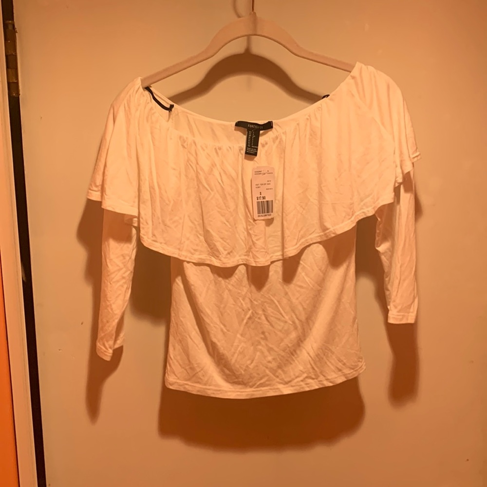 Forever 21 off the shoulder quarter sleeve shirt